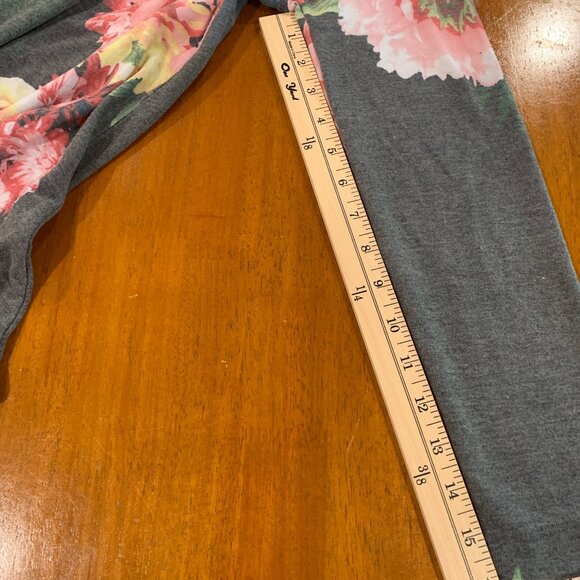 Philosophy Tunic Scoop Neck Grey-pink Floral Print Knit Asymmetric Hem Sz S - Picture 7 of 7